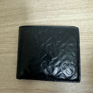 버버리 모노그램 반지갑 레더 블랙