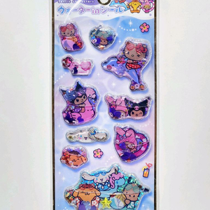 태닝 산리오 워터 입체스티커 찰랑찰랑 키티 시나모롤 쿠로미 마이멜로디 포차코 폼폼푸린 물스티커 이미지