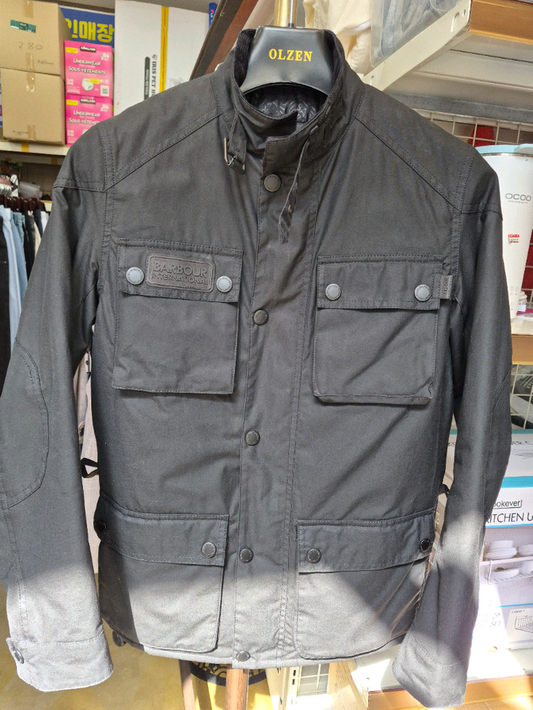 바버 왁스 블랙 자켓.S(95).거의새것.--1