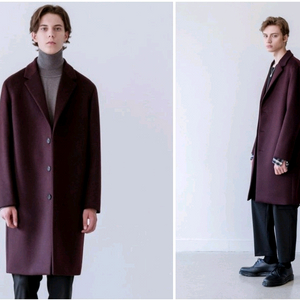 무신사 IN SILENCE 남성 버건디 코트 판매합니다