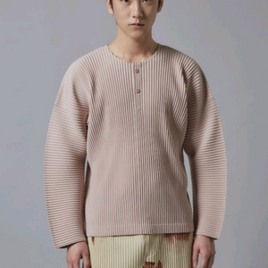 옴므플리세 먼슬리 2월 헨리넥 긴팔셔츠 베이지