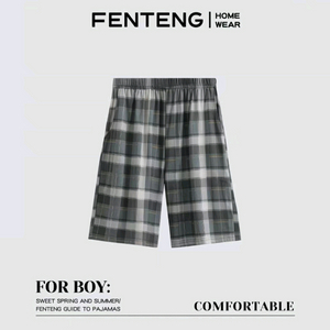 체크무늬 순면 남성용 반바지 잠옷(새상품)