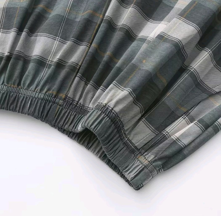 체크무늬 순면 남성용 반바지 잠옷(새상품)--3