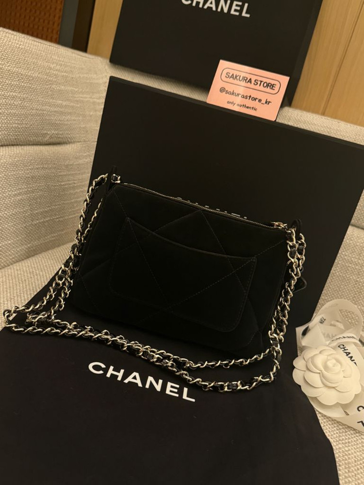 샤넬 밸벳 사각 숄더 크로스백--2