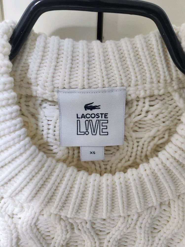 XS(90)라코스테 여성 케이블 니트 스웨터--2