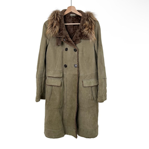 42] 브루넬로 쿠치넬리 여성 램스킨 여우 무스탕 코트