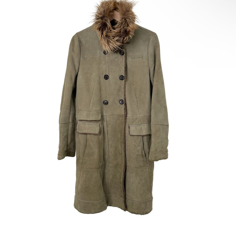 42] 브루넬로 쿠치넬리 여성 램스킨 여우 무스탕 코트--2