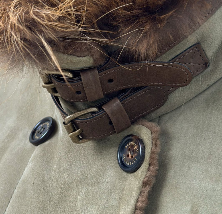 42] 브루넬로 쿠치넬리 여성 램스킨 여우 무스탕 코트--4