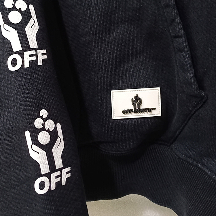 국내매장판 오프화이트 후드 티 공용 여성 남성 XS S 블랙 사랑봉봉 이미지