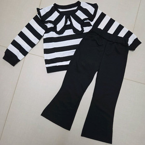 (새상품) 여아 카라 단가라맨투맨 상하복세트 100사이즈