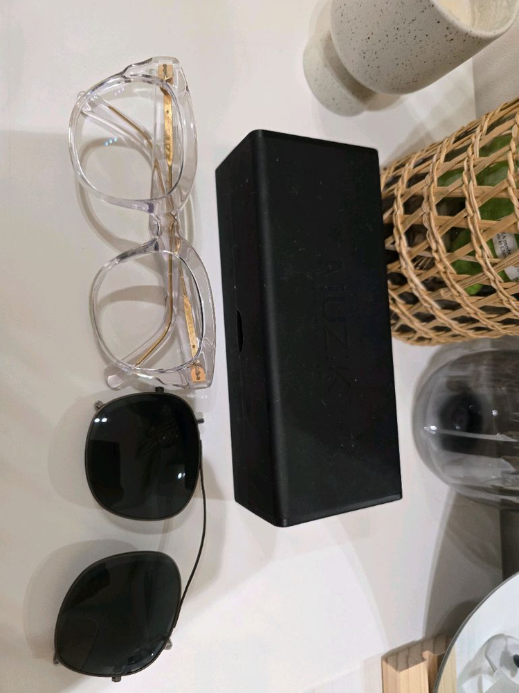 muzik 투명 클리어 프레임 안경선글라스--2