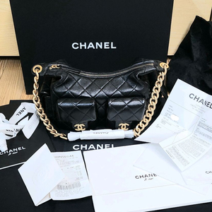 샤넬 라지 호보백 램스킨 금장 AS5339