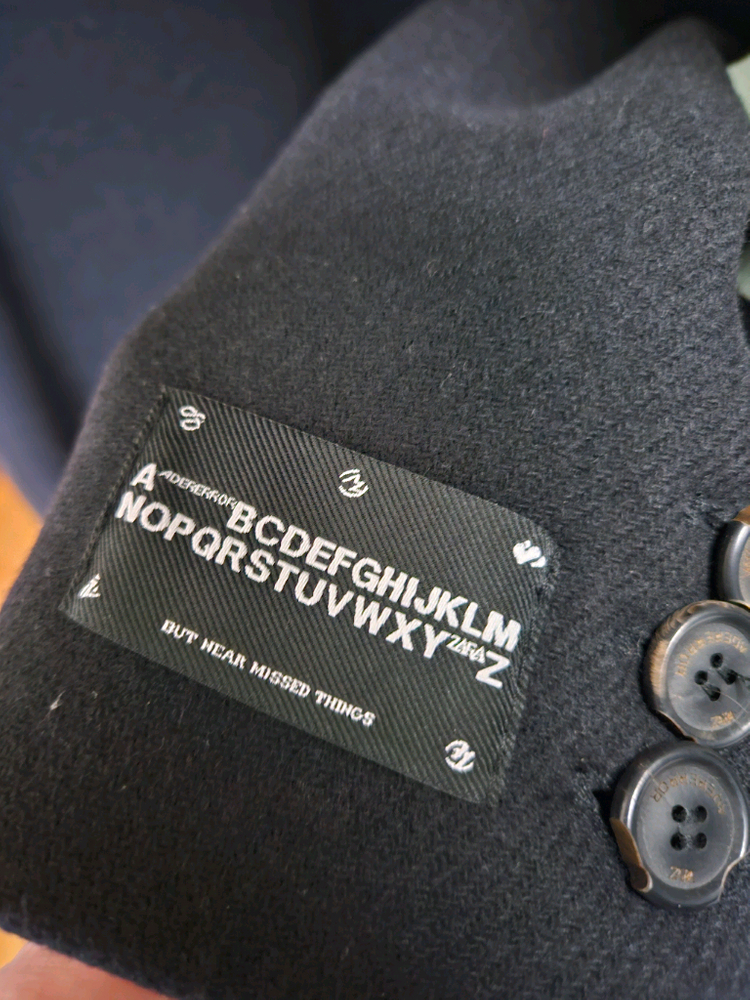 자라 x 아더에러 울 블렌드 오버사이즈 코트 블랙--5