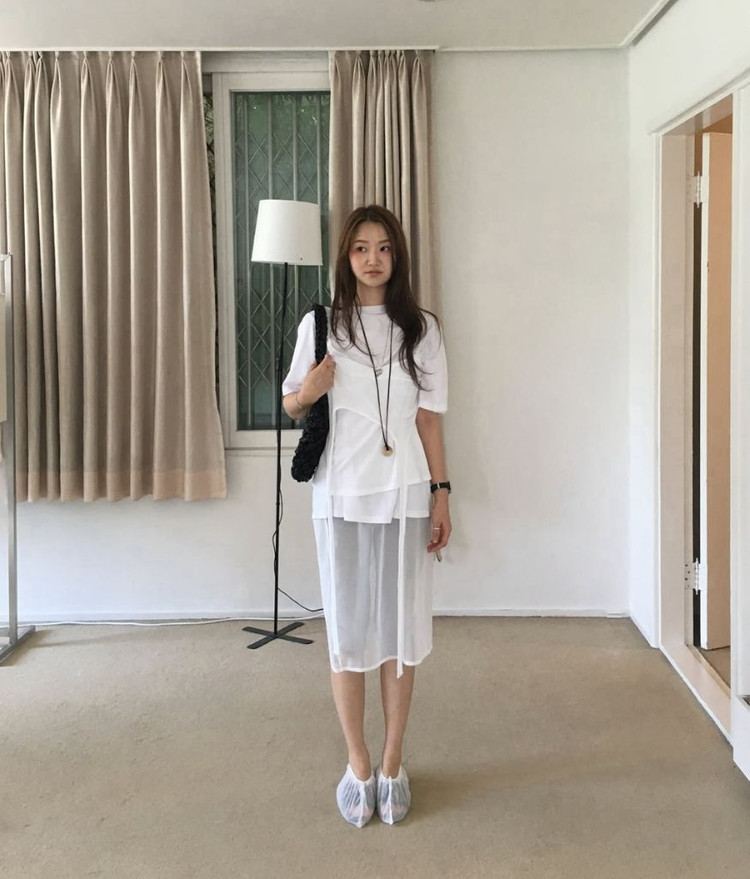 낫띵에브리띵 메쉬 레이어드 스커트 MESH LAYERED MIDI SKI 이미지