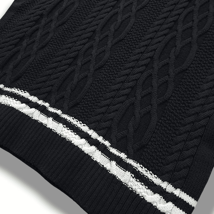 [2XL] 라이프워크 블랙 오버핏 케이블 브이넥 니트 조끼 이미지