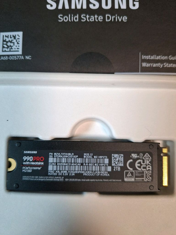 삼성 990pro 히트싱크 M.2 NVMe SSD 2TB 이미지