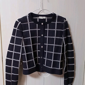 정품 발렌시아가 여성 체크 패턴 니트 가디건