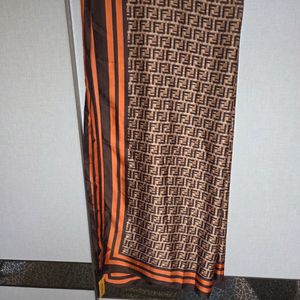 펜디 FF 로고 실크 머플러100%