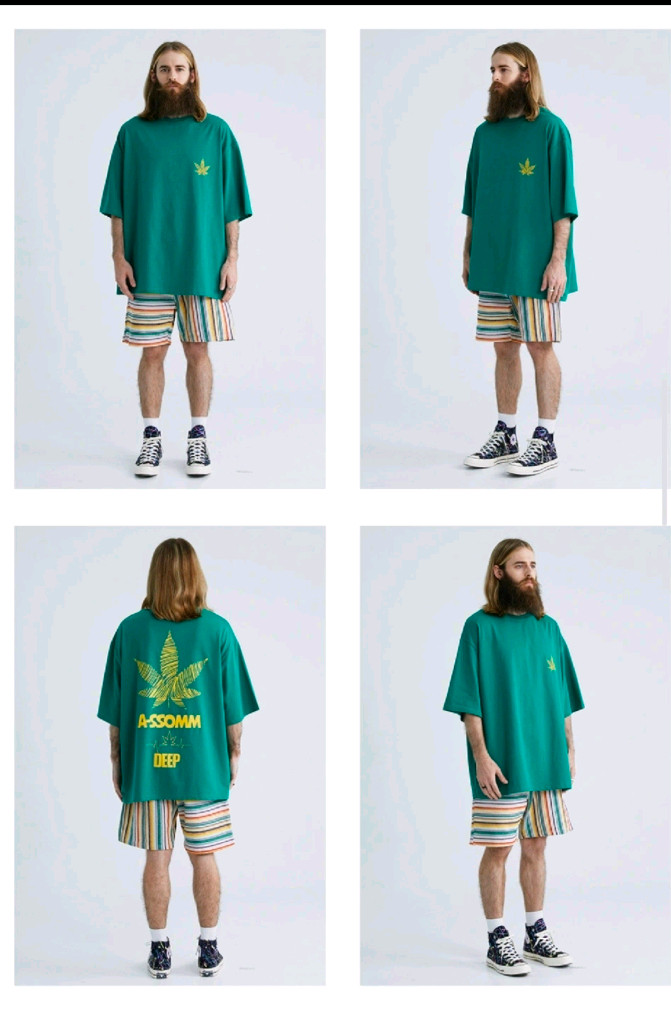 아콘 스튜디오 마리화나 박스티 박스핏 티셔츠 롱 박스핏--1