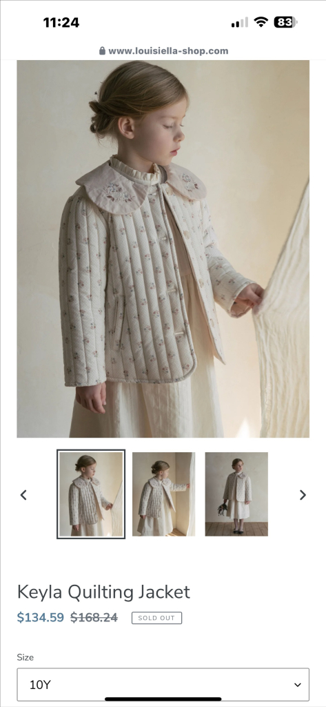 미착용) 슈슈앤크라 루이스미샤 퀼팅 점퍼 100--2