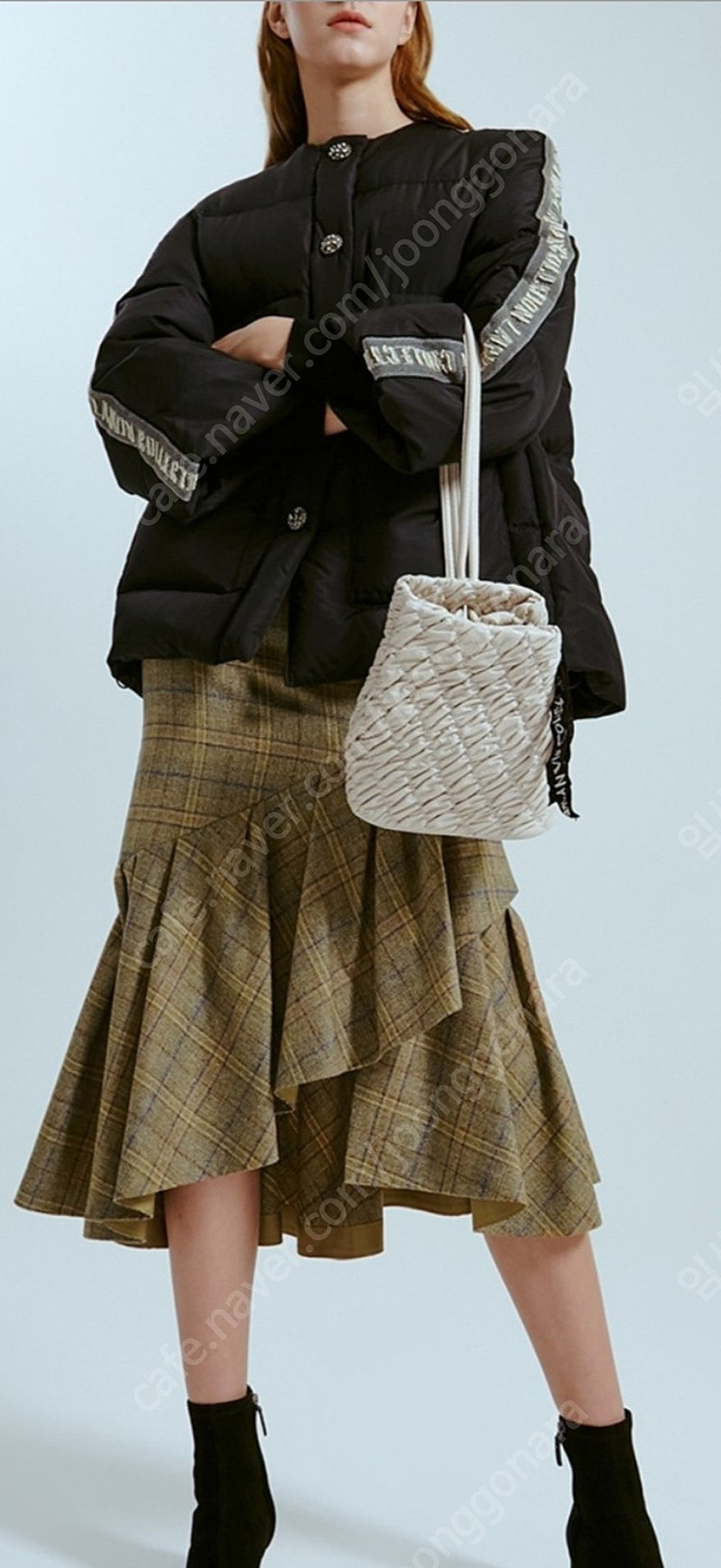 랑방컬렉션 프릴체크 스커트 66새제품(가격추추가인하 이미지