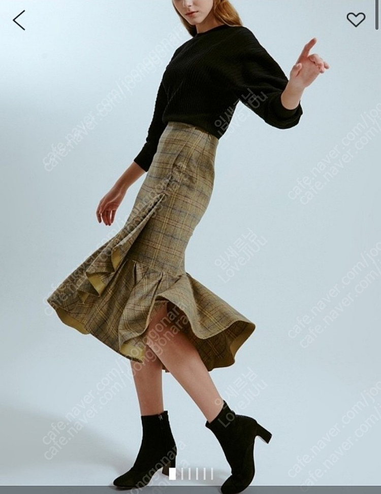 랑방컬렉션 프릴체크 스커트 66새제품(가격추추가인하 이미지