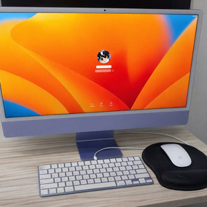 아이맥 M1 24인치 퍼플 풀박스 / 상태최상 / 매직키보드,마우스 포함 이미지