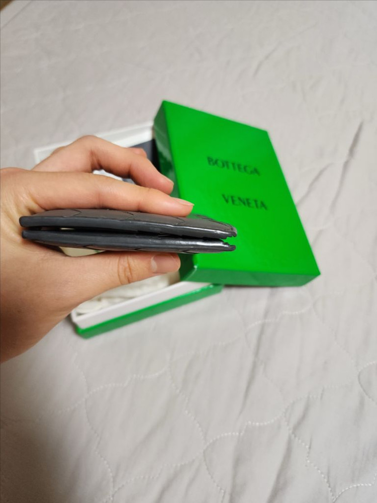 [풀박스]보테가베네타 인트레치아토 반지갑 그레이--4