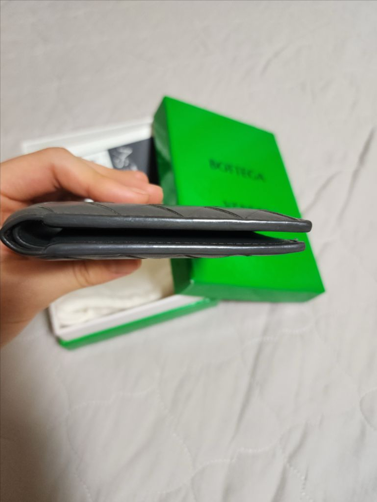 [풀박스]보테가베네타 인트레치아토 반지갑 그레이--5