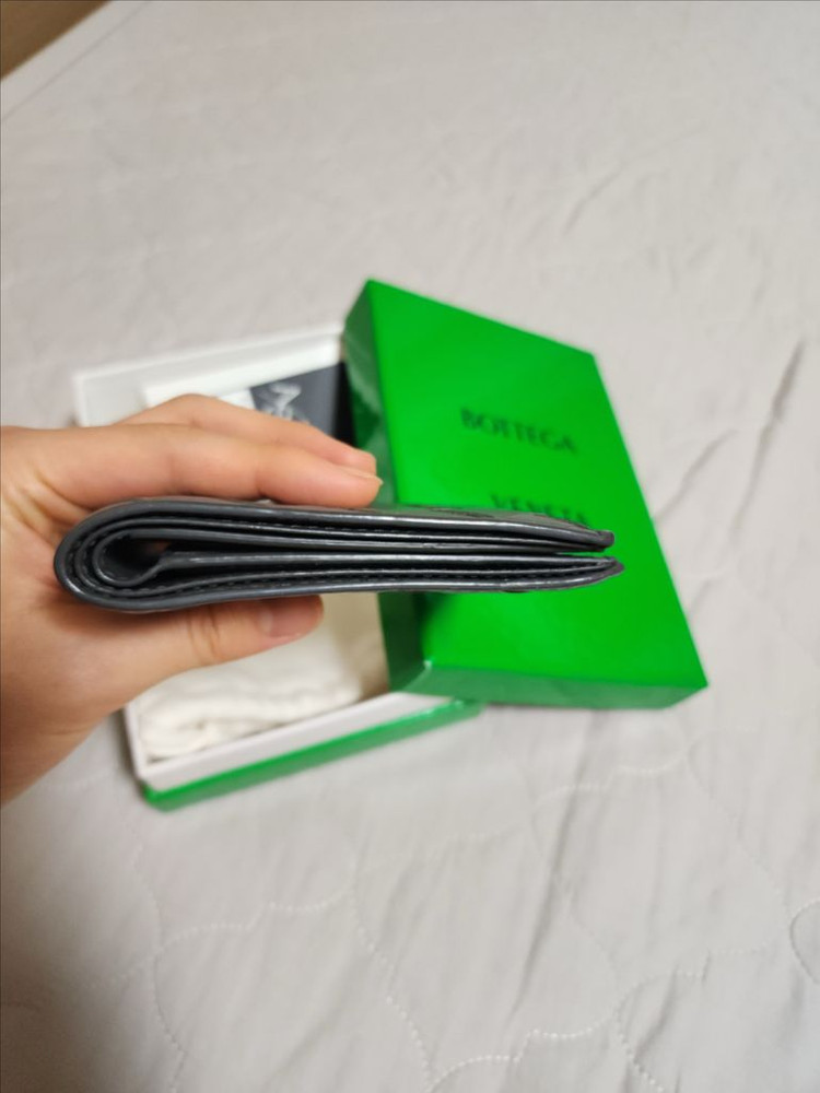 [풀박스]보테가베네타 인트레치아토 반지갑 그레이--6