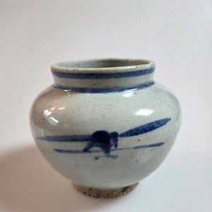 골동품 조선시대 후기 관요사기 청화백자 죽문호 이미지