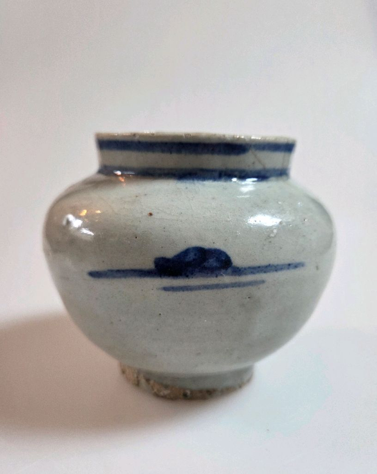 골동품 조선시대 후기 관요사기 청화백자 죽문호 이미지