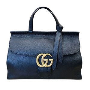 (대구) 구찌 블랙 레더 GG 마몽 도트백 라지