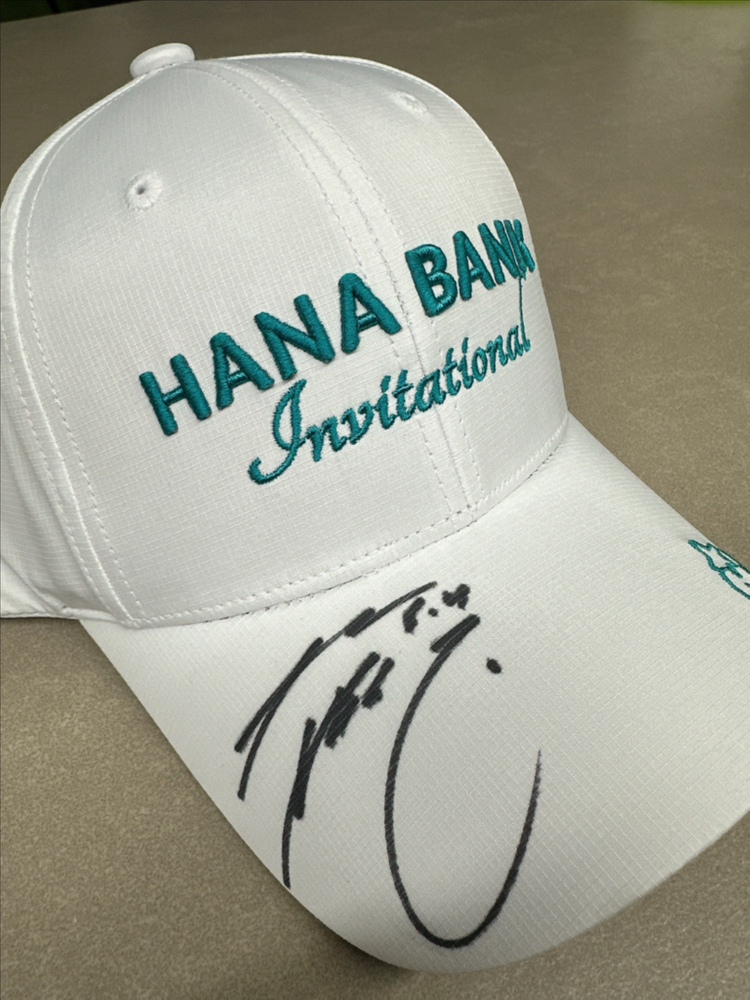 하나은행 인비테이셔널 골프대회 박상현프로 싸인 골프모자--2