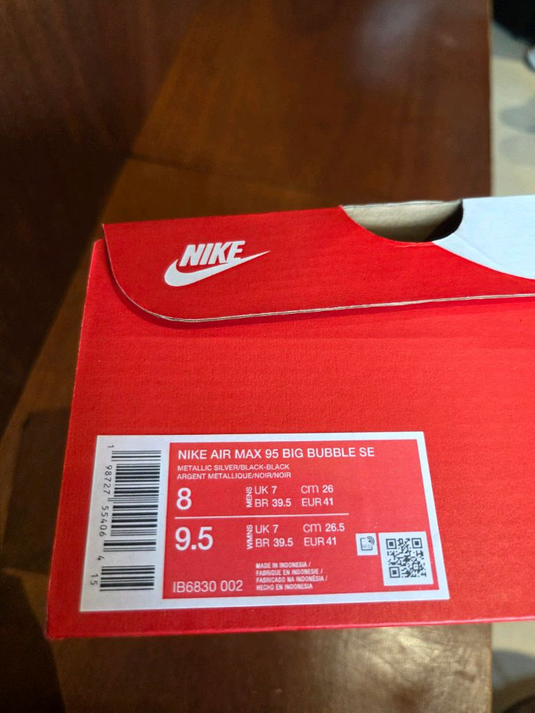 [나이키]에어맥스 95 빅 버블 SE 메탈릭 실버/블랙 260, 270, 285--2