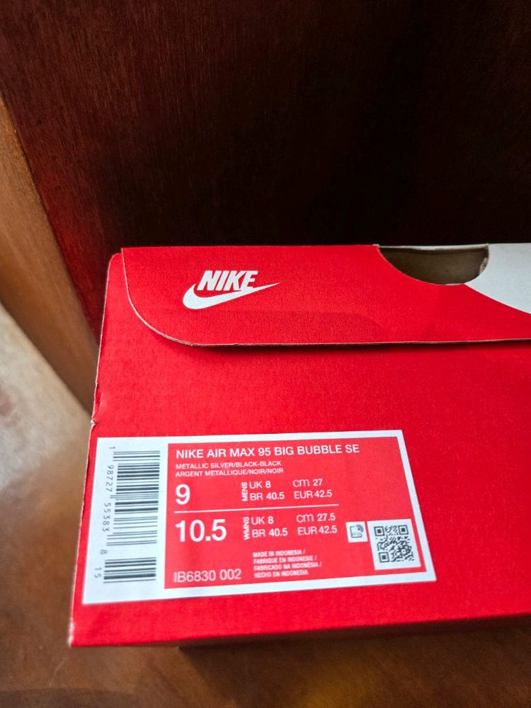[나이키]에어맥스 95 빅 버블 SE 메탈릭 실버/블랙 260, 270, 285--3