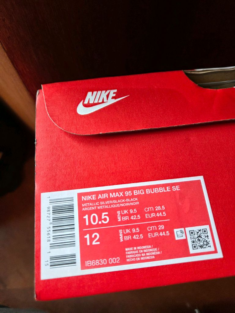 [나이키]에어맥스 95 빅 버블 SE 메탈릭 실버/블랙 260, 270, 285--4