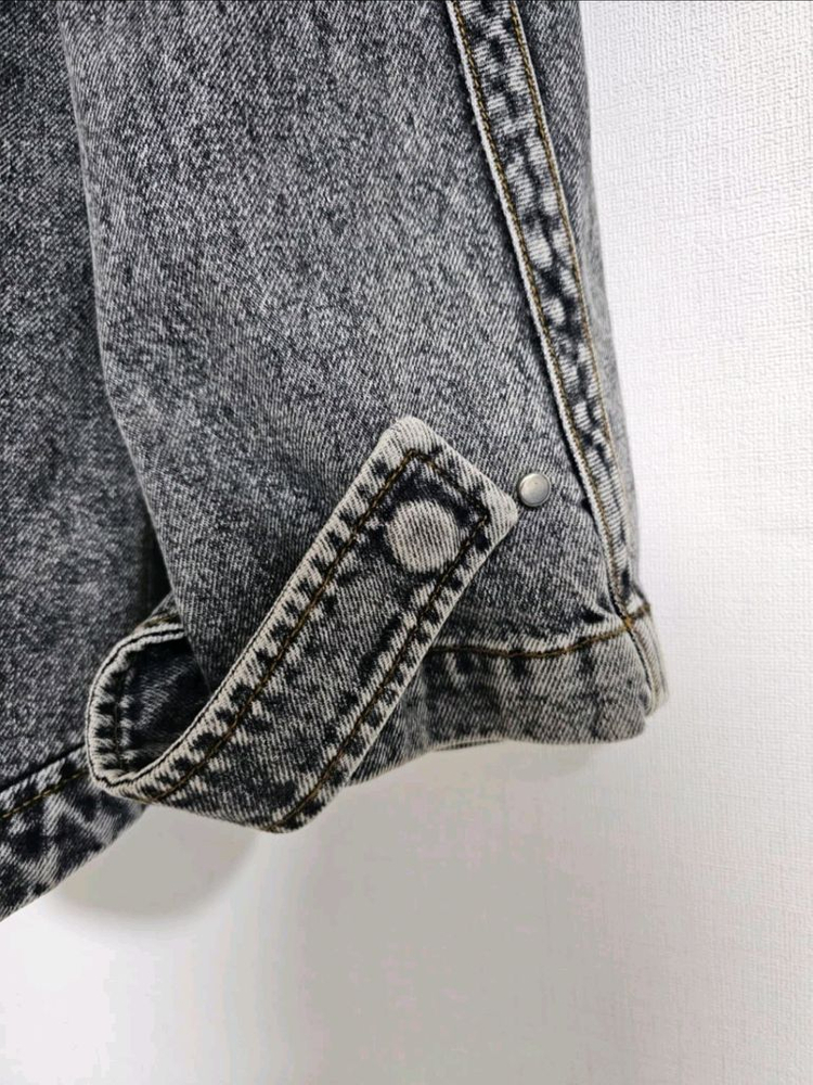 준지 후디드 라이트 그레이 워싱 오버사이즈 데님 자켓 44--8