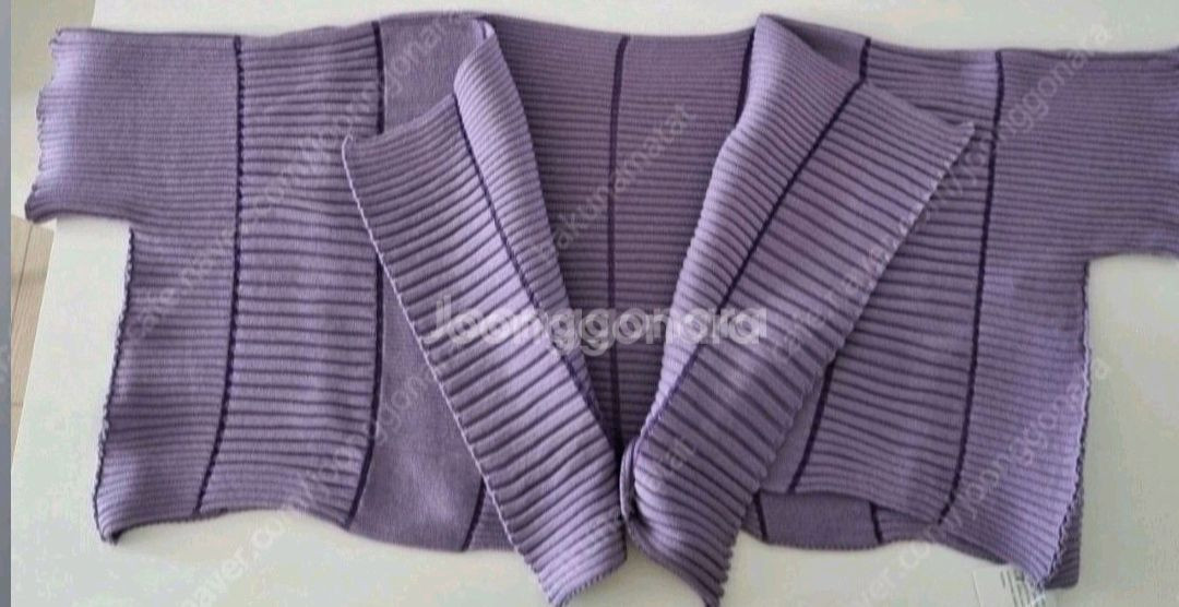 이세이미야케 플리츠플리즈 칼럼니트 가디건 보라색 새상품--3