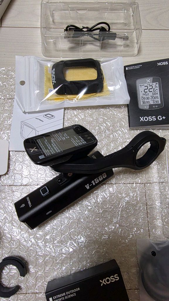 [풀세트] XOSS 정품 풀세트 자전거 속도계 거치대 세트 GPS 가민 라이트 전조등 이미지