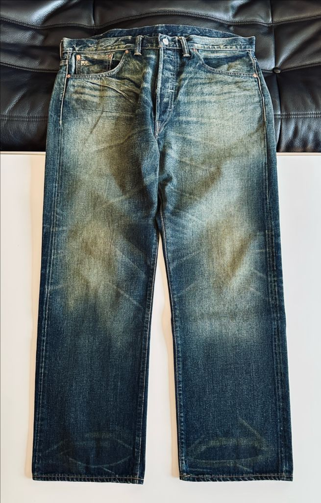 (역대급 워싱) RRL 더블알엘 빈티지 5포켓 기빈스 34-30 신품급--1