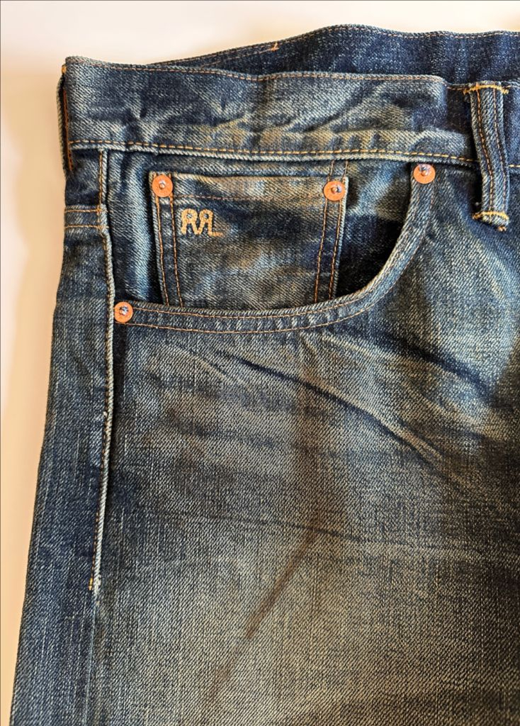 (역대급 워싱) RRL 더블알엘 빈티지 5포켓 기빈스 34-30 신품급--2