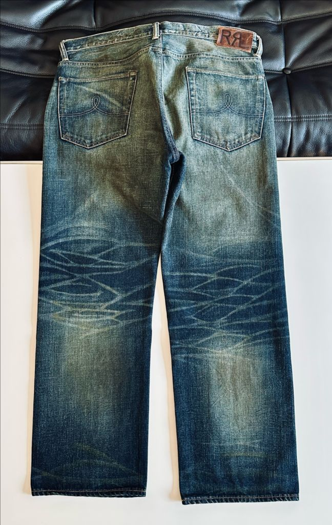 (역대급 워싱) RRL 더블알엘 빈티지 5포켓 기빈스 34-30 신품급--4