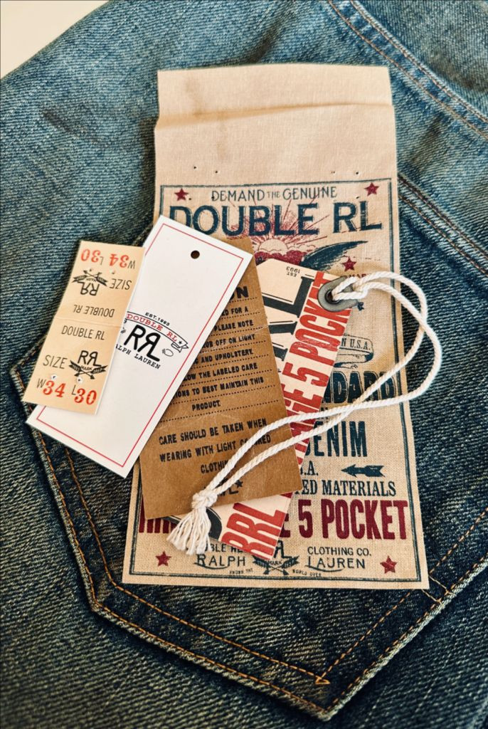 (역대급 워싱) RRL 더블알엘 빈티지 5포켓 기빈스 34-30 신품급--9