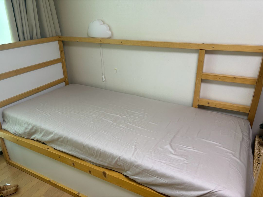 레이디가구 원목 벙커 이층 침대 핑크 텐트 일층 침대 가능 이케아--4