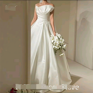 뚱신가능 미카도실크 오프숄더 웨딩드레스