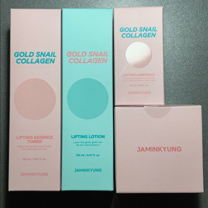 자민경 골드 스네일 콜라겐 리프팅 토너+로션+앰플+크림 4종 세트