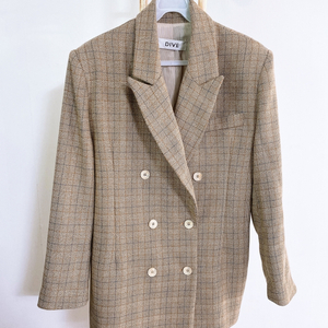 (M)DIVE여자더블버튼체크패드자켓