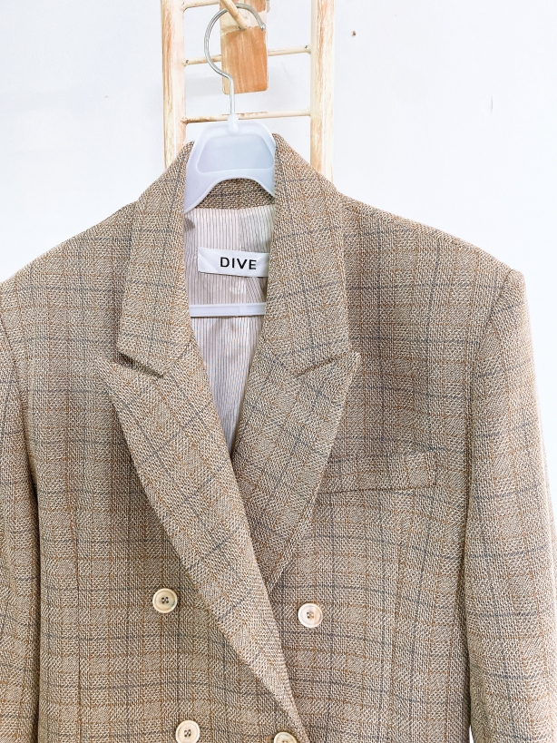 (M)DIVE여자더블버튼체크패드자켓--1