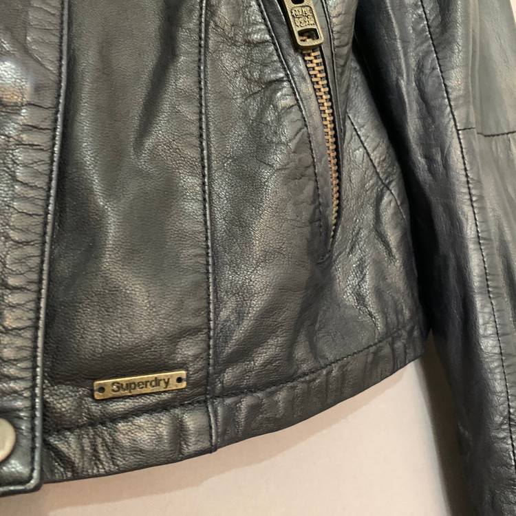 XS 슈퍼드라이 모터사이클 레더 가죽 싱글 라이더 자켓 이미지